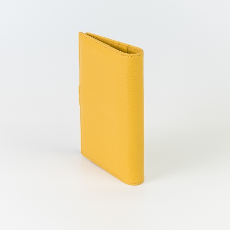 WT-Ringbuch Leder, gelb mit Lasche