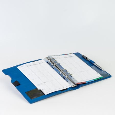 Ringbuch aus Leder A5-Format, blau