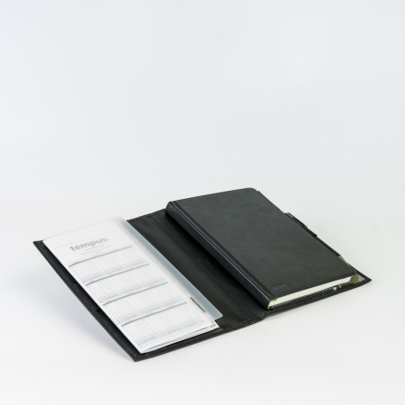 Monatskalender und Notizbuch in edler Hülle