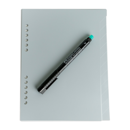 Register neutral mit Stift und Radiergummi, A5