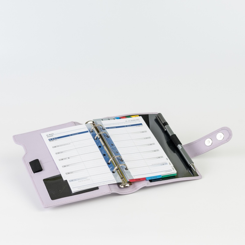 Ringbuch aus Leder WT-Format, pastell lila