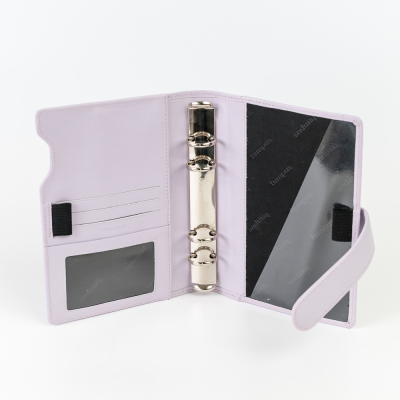 Ringbuch aus Leder WT-Format, pastell lila