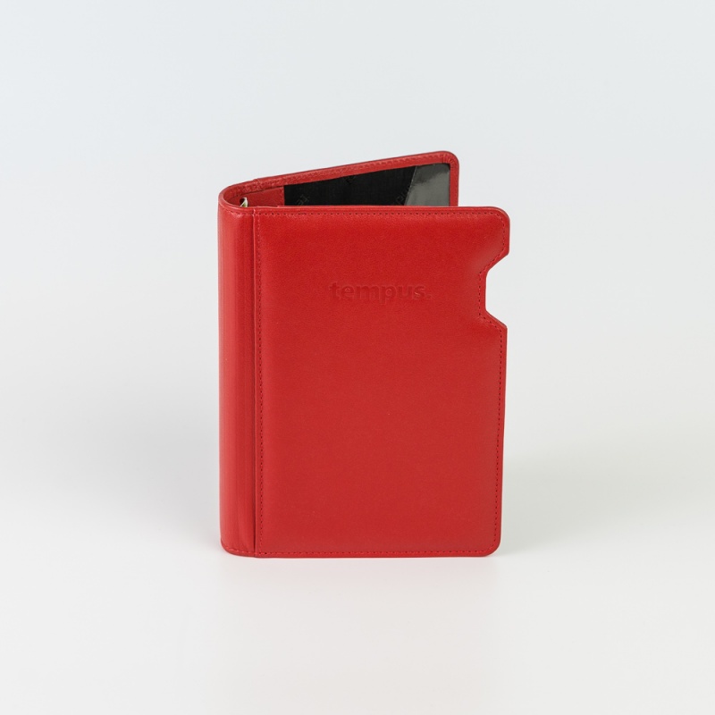 Ringbuch aus Leder, WT-Format, rot