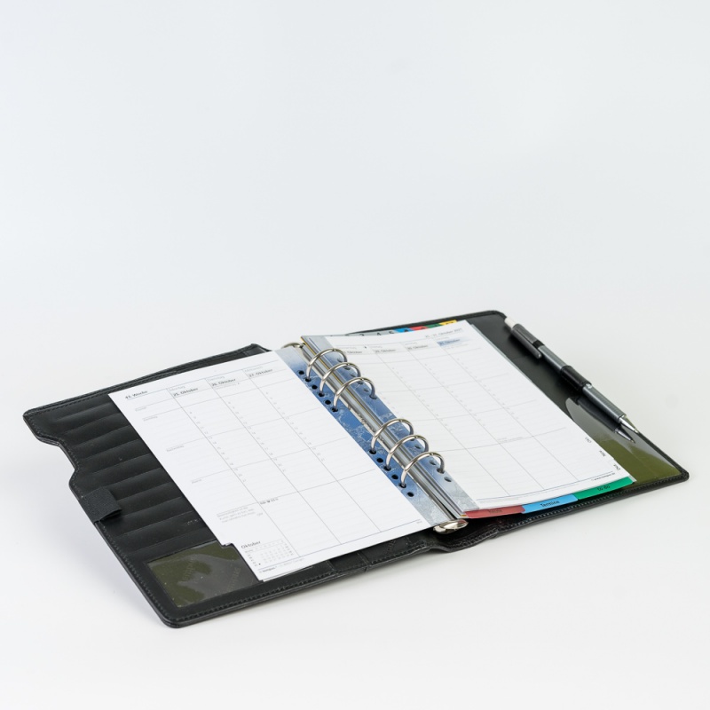 Ringbuch aus Leder A5, schwarz