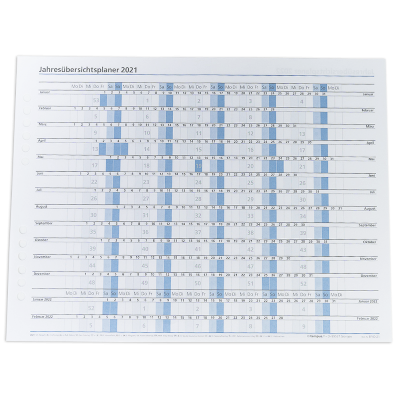 Jahresübersichtsplaner - Jahr 2025/2026, A5